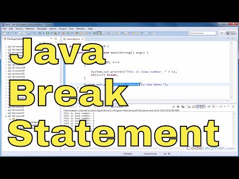 Java Tutorial - 08 - Using the Break Statement