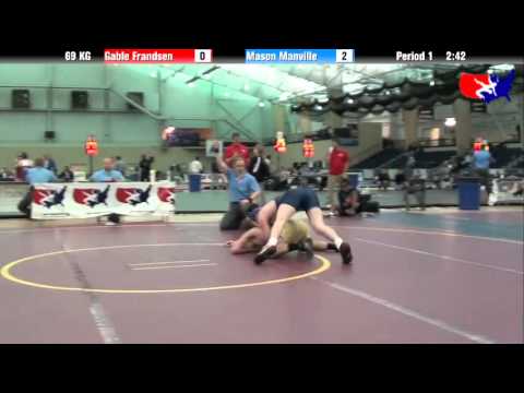 Gable Frandsen vs. Mason Manville at 2013 ASICS FILA Cadet Nationals - GR