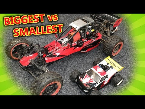 MASSIVE LOUD and TINY Little GAS RC Cars + Crashes!