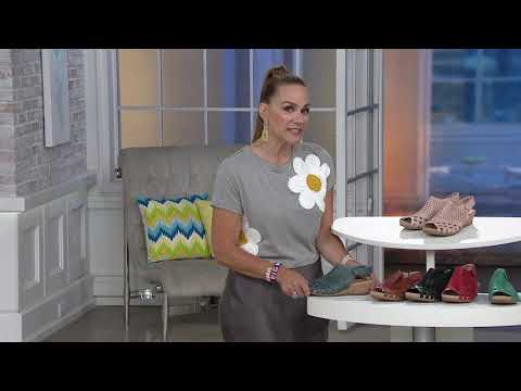 Earth Leather Perforated Wedge Sandals- Pisa Galli on QVC