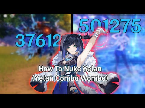C0 Yelan Nuke : 37K to 500K Damage (4 STAR WEAPON) (NO FOOD BUFF) - Genshin Impact