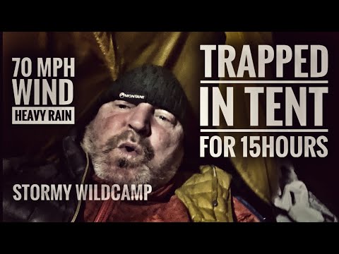 TRAPPED IN A TENT  /STORMY WILD CAMP /Gale Force Wind/Heavy Rain/Hilleberg Soulo
