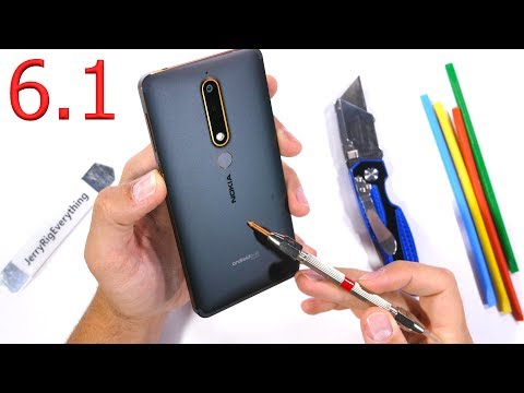 Nokia 6.1 Durability Test! Scratch BURN and BEND tested!