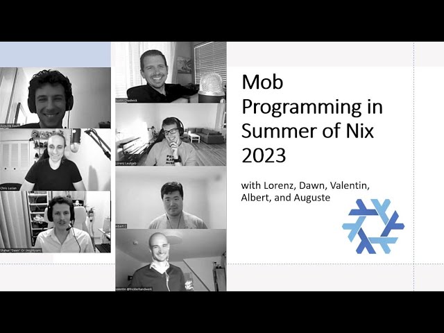 Mob Programming in Summer of Nix 2023 with Lorenz, Dawn, Valentin, Albert, and Auguste - YouTube