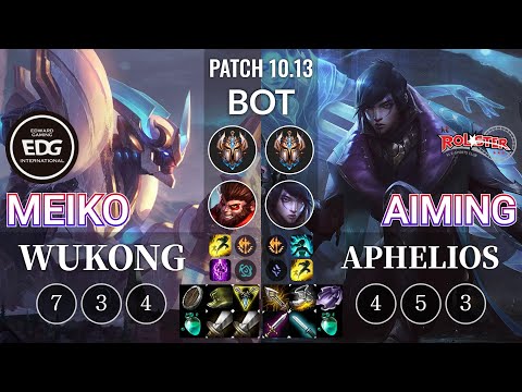 EDG Meiko Wukong vs KT Aiming Aphelios Bot - KR Patch 10.13