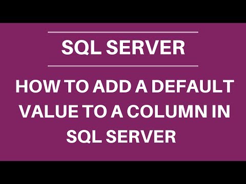 How to add a default value to a column in SQL