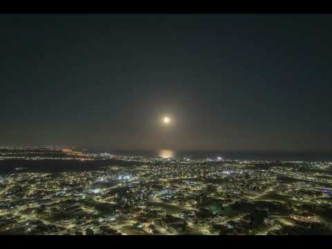 Full Moon Hyperlapse over Larnaca Bay in Cyprus