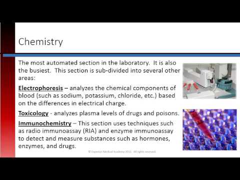 Phlebotomy Lesson 1.6 Clinical Lab Sections