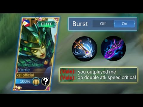100% BURST!! KARRIE NEW DOUBLE BURST CRITICAL BUILD🔥 MLBB
