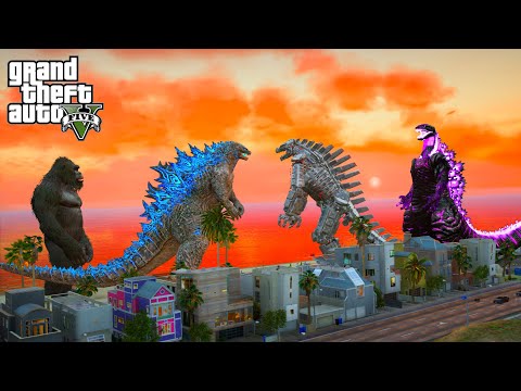 Godzilla and Kong vs Shin Godzilla and Mechagodzilla - GTA 5 Mods