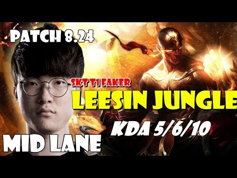 [ SKT T1 Faker ] - Lee Sin vs Sejuani Jungle - Patch 8.24 KR Ranked - KDA 5610