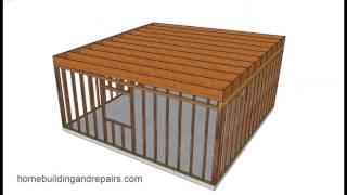 Illustrated Example of Easy Shed and Garage Framing With Shed Roof