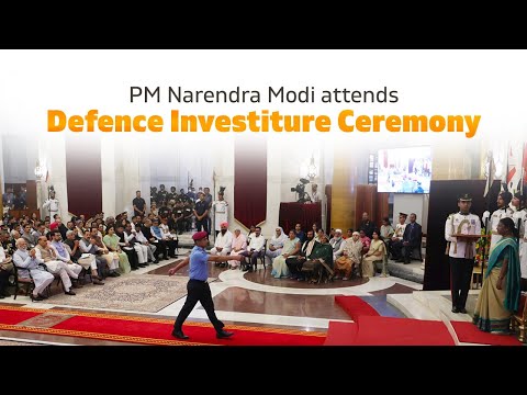 Prime Minister Narendra Modi attends Defence Investiture Ceremony
