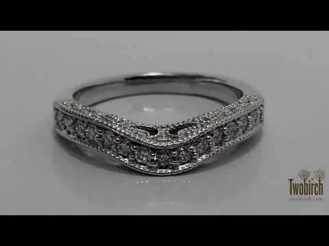 0.3 Ct. Vintage Millgrained and Filigree Contour Wedding Ring - TwoBirch - TB-CR-0115-WG-F
