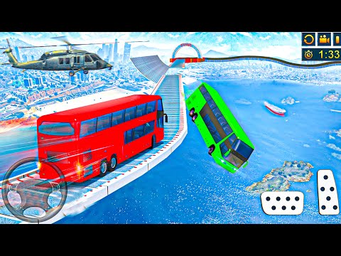 Bus stunt driving games 2021 - Impossible Bus Mega Ramp - Android Gameplay