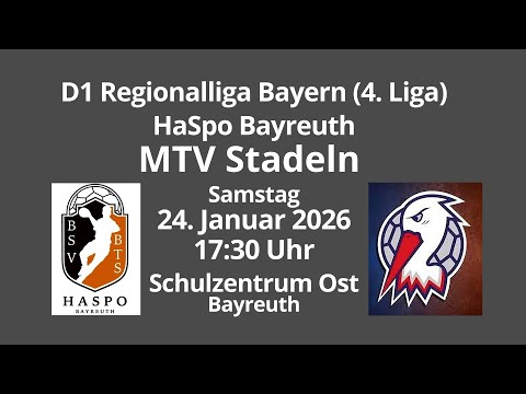 2026-01-24, 17:30 Uhr: HaSpo Bayreuth – MTV Stadeln (D1 RL)