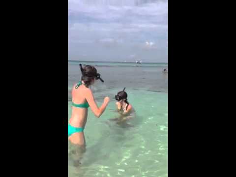 Girls snorkeling