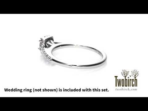Round Traditional Halo Engagement Ring Bridal Set (2 Rings) (0.81 Ct)-TwoBirch-ST-ENG-368-WG-E3F