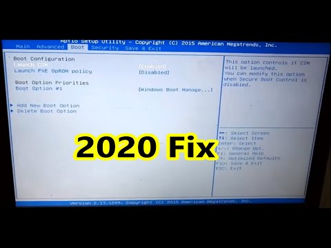 Aptio SetUp Utility 2020 Fix