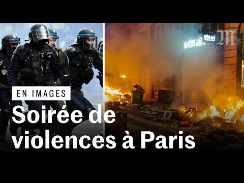 Les images du pic de violences après la manifestation du 23 mars contre les retraites