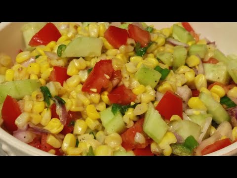 Salads: American Corn Salad - Super Healthy and Delicious Corn Salad -Summer BBQ Side Salad...