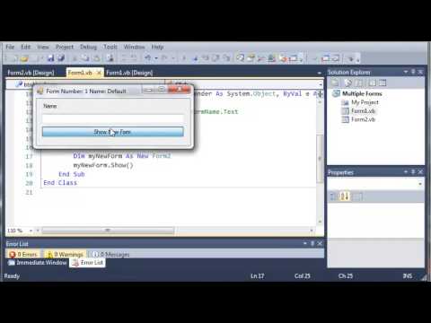 Visual Basic Tutorial 99 More On Multiple Forms Youtube
