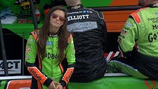 Danica lends a hand during rain delay