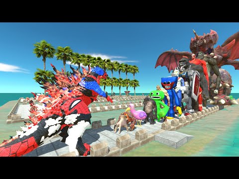 Gojira Color vs Destoroyah COCONUT DEATH RUN - Animal Revolt Battle Simulator