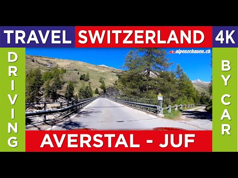 Driving in Switzerland - Averstal (from Andeer to Juf 2126m)  - 4K Video - Tesla Model S
