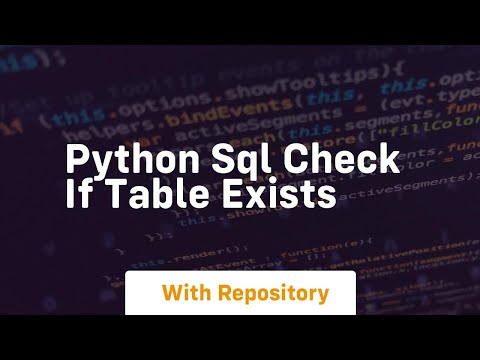 Python Sql Check If Table Exists