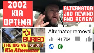 2002 Kia Alternator job déjà vu, review and tips. Removal and replacement in the shop & in the dirt!