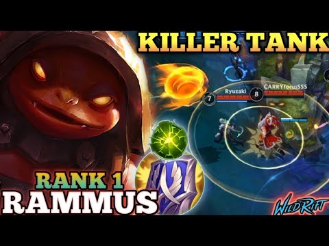 RAMMUS KILLER TANK! UNSTOPPABLE ULT DMG MVP PLAY - TOP 1 GLOBAL RAMMUS BY Жук Навозник - WILD RIFT