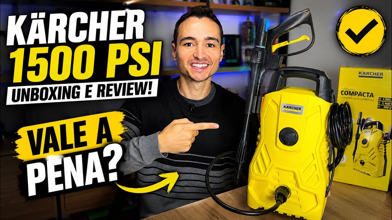 Miniatura da avaliação em vídeo de Lavadora de Alta Pressão Kärcher Prática Black 1500 PSI 1400W 127V