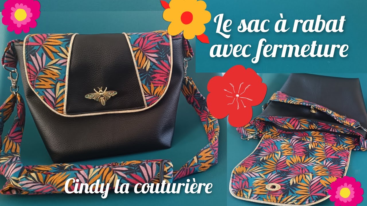 Tuto #couture #diy : Coudre un sac avec rabat et fermeture éclair facilement et rapidement