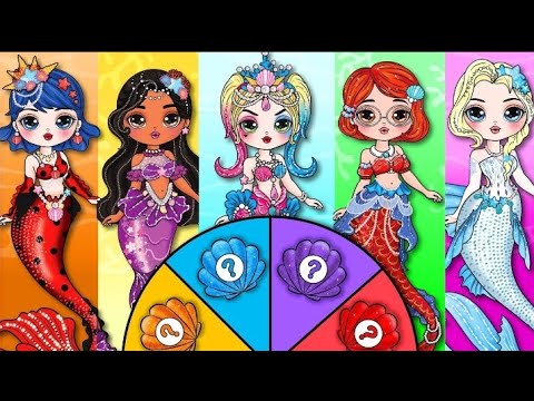 Harley Quinn, Encanto, Turning Red, Ladybug Mermaids Switch Up / LOL Surprise Paper Dolls