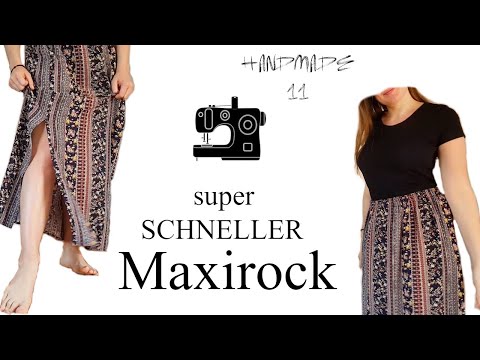 Handmade #11 | Super SCHNELL genähter MAXIROCK | ohne Schnittmuster | für ANFÄNGER geeignet