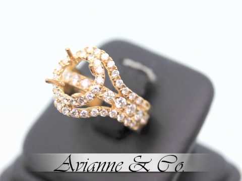 14K Yellow Gold Diamond Engagement Ring Setting 2.50 Ctw