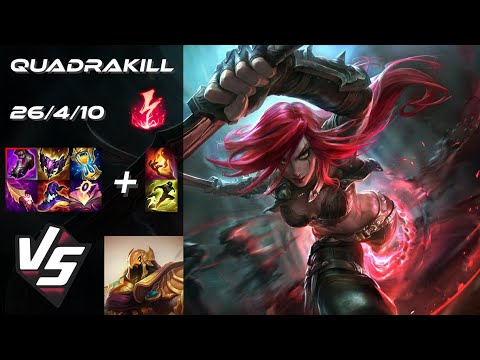 MID Katarina vs Azir [QUADRAKILL] - NA Grandmaster Patch 25.S2.6