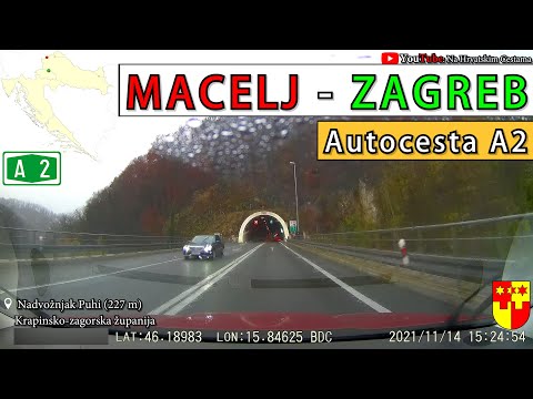 Vožnja dionicom Macelj - Zagreb | Autocesta A2 | Jesensko - kišna verzija