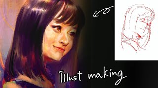 【厚塗り】似顔絵師が二時間くらいで橋本環奈を描いてみた【procreate】