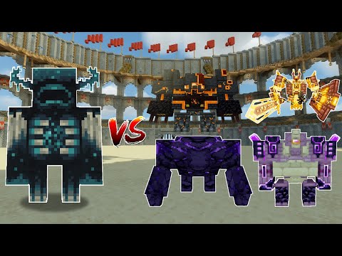 Warden vs Netherite Monstrosity, Ender Guardian, Ender Golem & Ignis