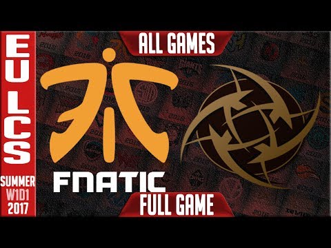 FNC vs NIP ALL GAMES Highlights - EU LCS Summer Split 2017 W1D3 - Fnatic vs Ninjas in Pyjamas