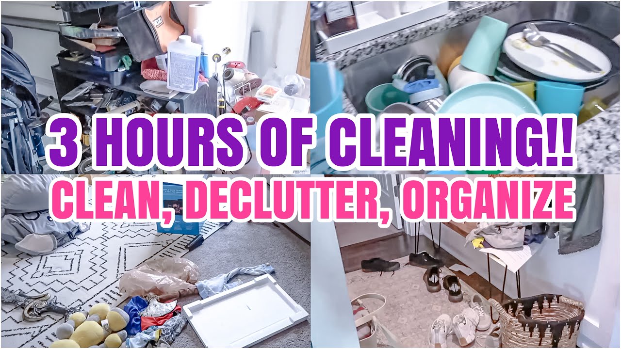 EXTREME 3 HOUR CLEANING MARATHON | DECLUTTER, ORGANIZE + DEEP CLEAN | SPEED CLEANING MOTIVATION 2025