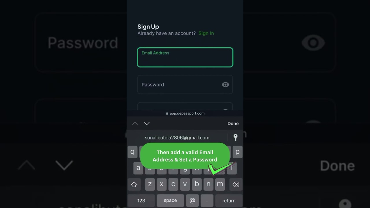 How to Sign Up on DePassport | Tutorial Video 📲 #shortsvideo