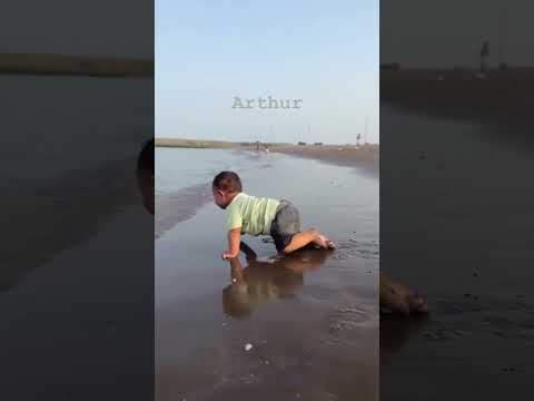 #beach #fujairah #arthur #alittlelove #milestone #cidmoosa  #9thmonth #cutebaby #firstswimming #boy