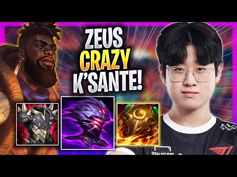 ZEUS CRAZY GAME WITH K'SANTE! - T1 Zeus Plays K'sante TOP vs Rakan! | Season 2023