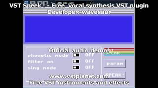VST Speek - Free  vocal synthesis VST plugin - vstplanet.com