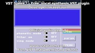 Video thumbnail for VST Speek - Free  vocal synthesis VST plugin - vstplanet.com by Plugins Collection