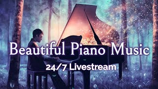 🔴Beautiful Piano Music LIVE 24/7: Instrumental Music for Relaxation, Study, Stress Relief