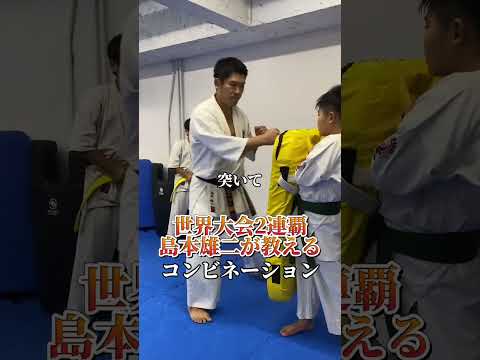 サイドにズレるコンビネーション：島本雄二　#karate #空手 #kyokushin #martialarts #極真空手 #新極真会 #sports #shinkyokushin #budo